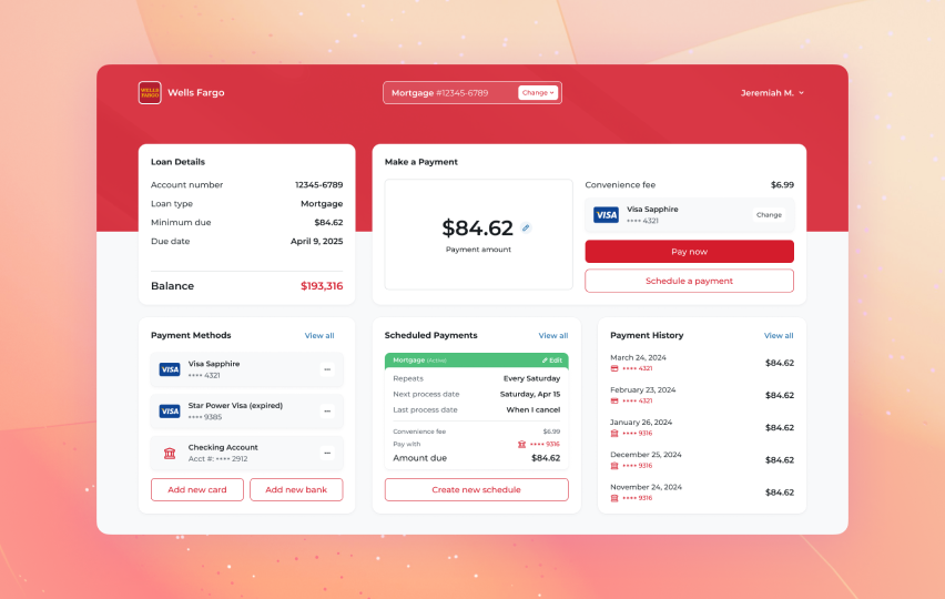 MessagePay application. A third party application, helping credit unions manage client loans.