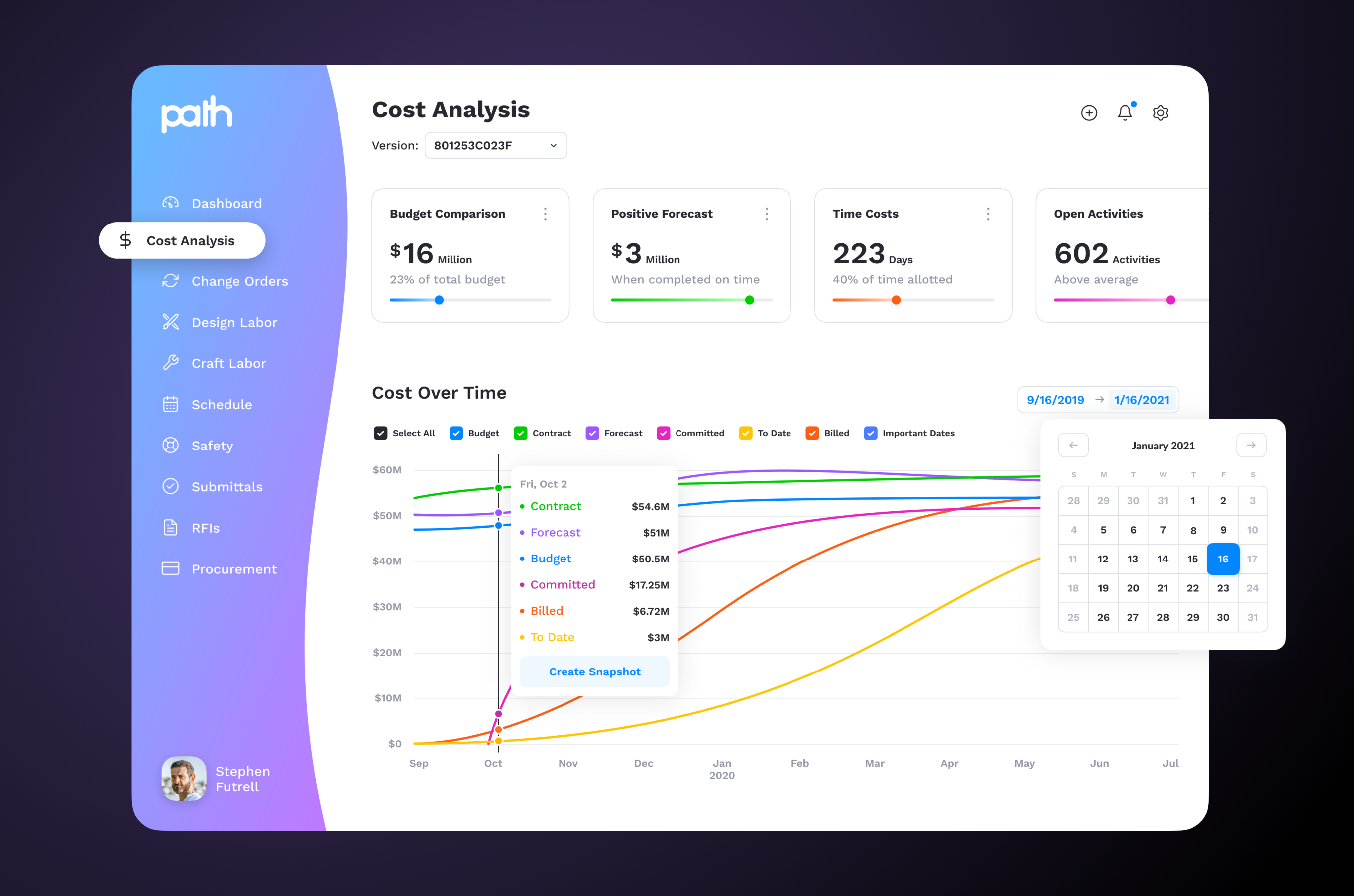 Path construction project management app